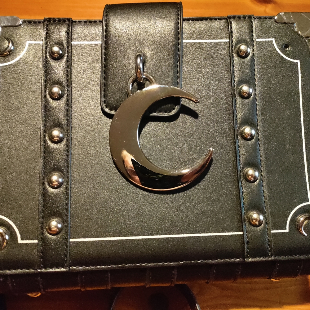 Killstar Black Crossbody Bag with Crescent Accent. "It has details." - Picture 2 of 5